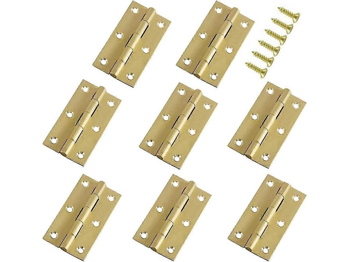 Mini Dobradiças De Latão Maciço Para Armários E Gavetas, Para Caixas De Joias E Madeira, Tamanhos 1/1,5/2,5 Polegadas, 8 Peças