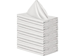 Rebe 12 Guardanapos de Tejido Satinado Reutilizáveis, 17x17 Ou 20x20 Polegadas, para Casamentos e Mesas Decoradas 50*50cm Branco