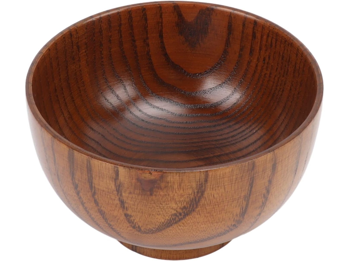 Tigela De Madeira Estilo Japonês, Com Veios Únicos, Design Isolante E Resistente A Queimaduras, Idea Gokoco