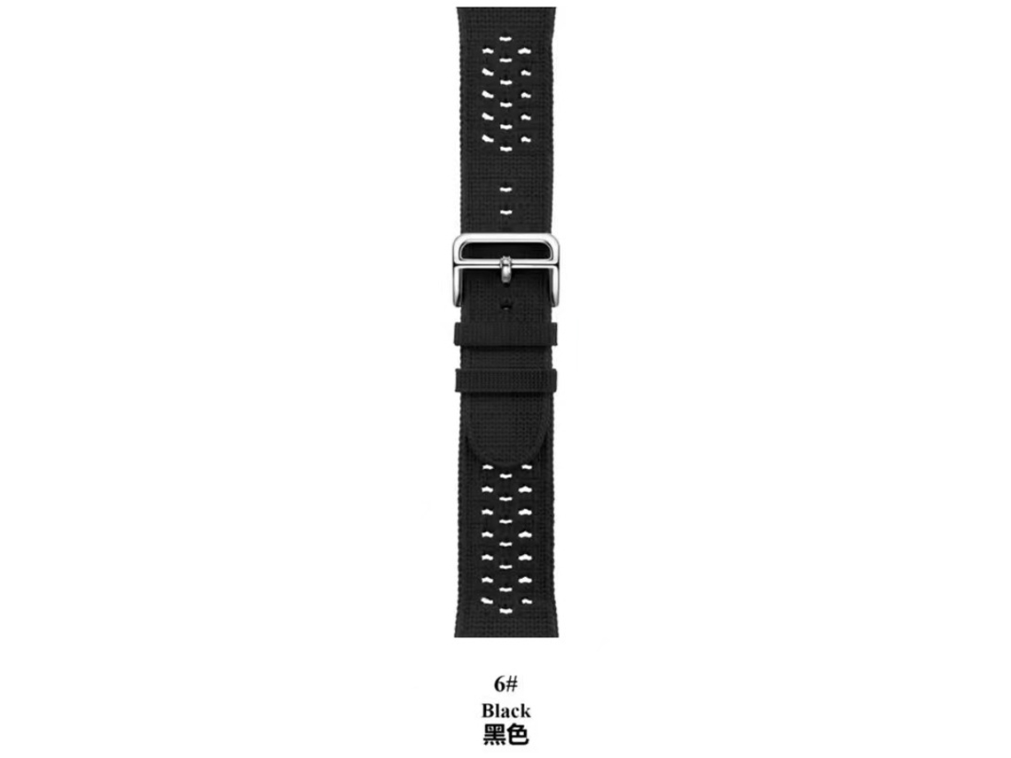 Pulseira esportiva Breathing Malha com Fivela para Apple Watch 38 40 41 42mm S10, estilo Hermès, Preta