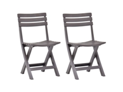 Conjunto 1 Cadeira Dobrável Vidaxl Cinzeto Plástico (44 X 41 X 78 Cm)