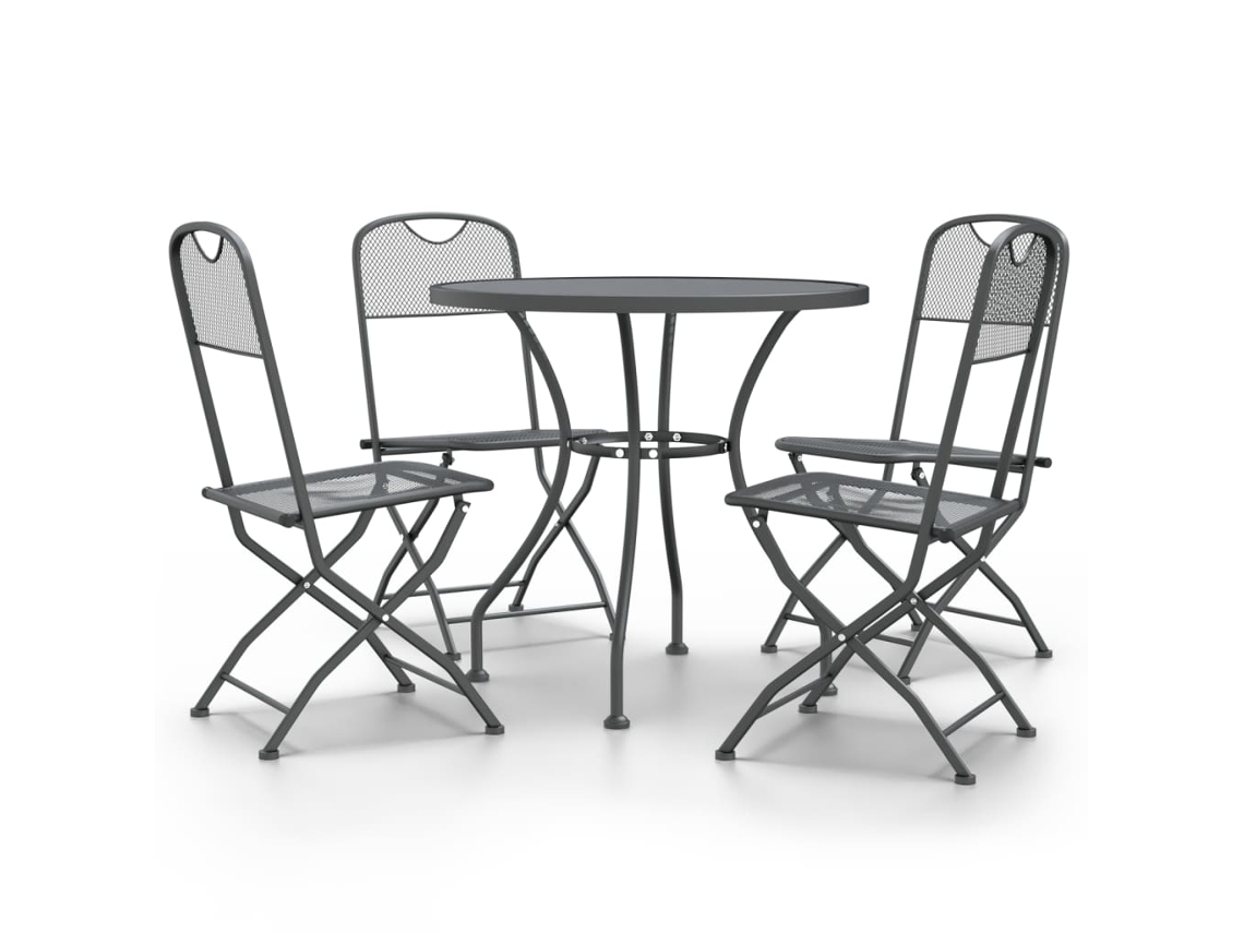 Garden Dining Set, Garden Dining Sets Vidaxl Antracite Malha (ø 80 Cm Table)