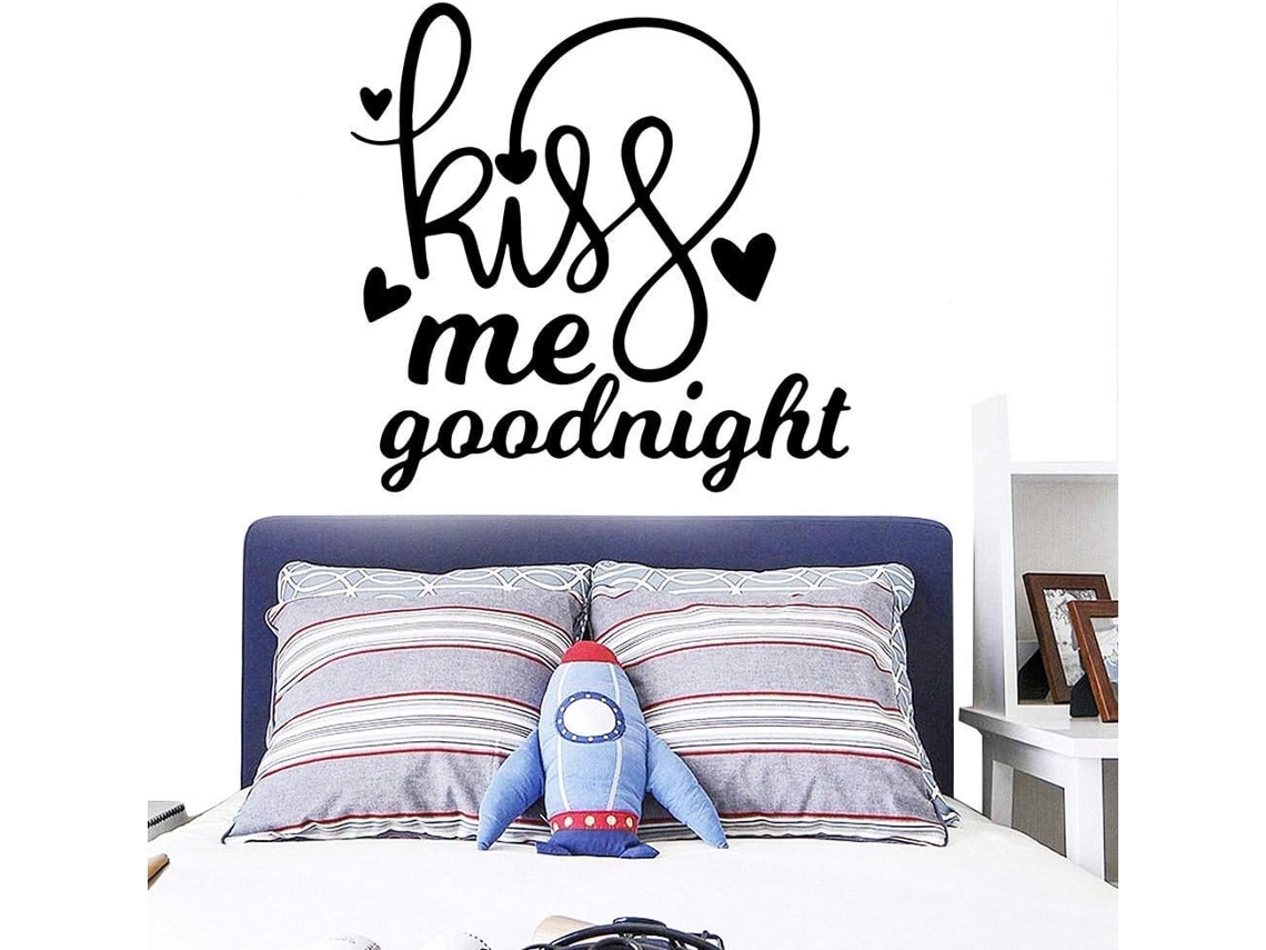 Parede de vinil boa noite decoração de casa pvc adesivos decoração salão de beleza quarto removível mural adesivos 39x63cm