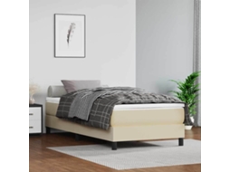 Vidaxl Colchão De Molas Ensacadas Firmeza Média 80x200x20 Cm Couro Artificial Creme