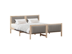 Estrutura da Cama com Cabeceira Marrom e Taupe 160x200 cm MAISON EXCLUSIVE
