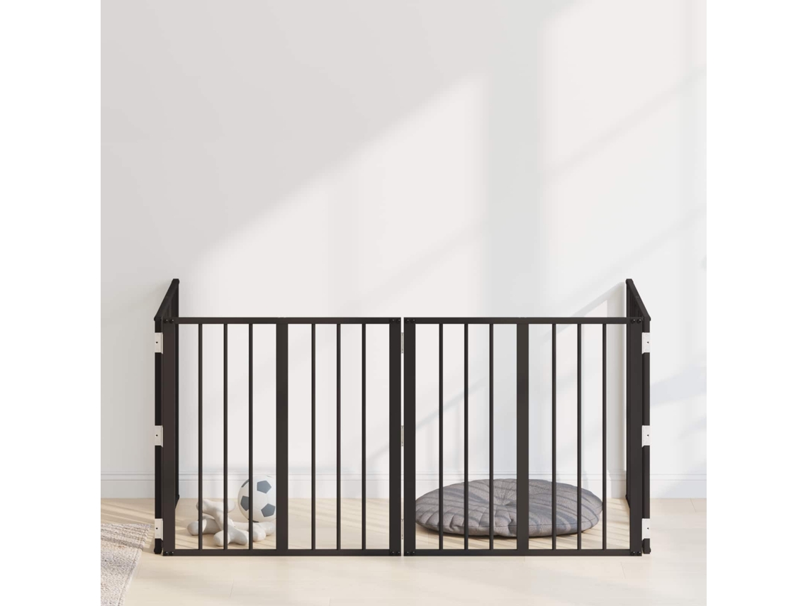 Vidaxl Portão Para Cachorros 4 Unid. Preto 60 X 60 Cm Aço Galvanizado