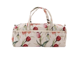 Bolsa Rosa Agulhas Costura Tricot