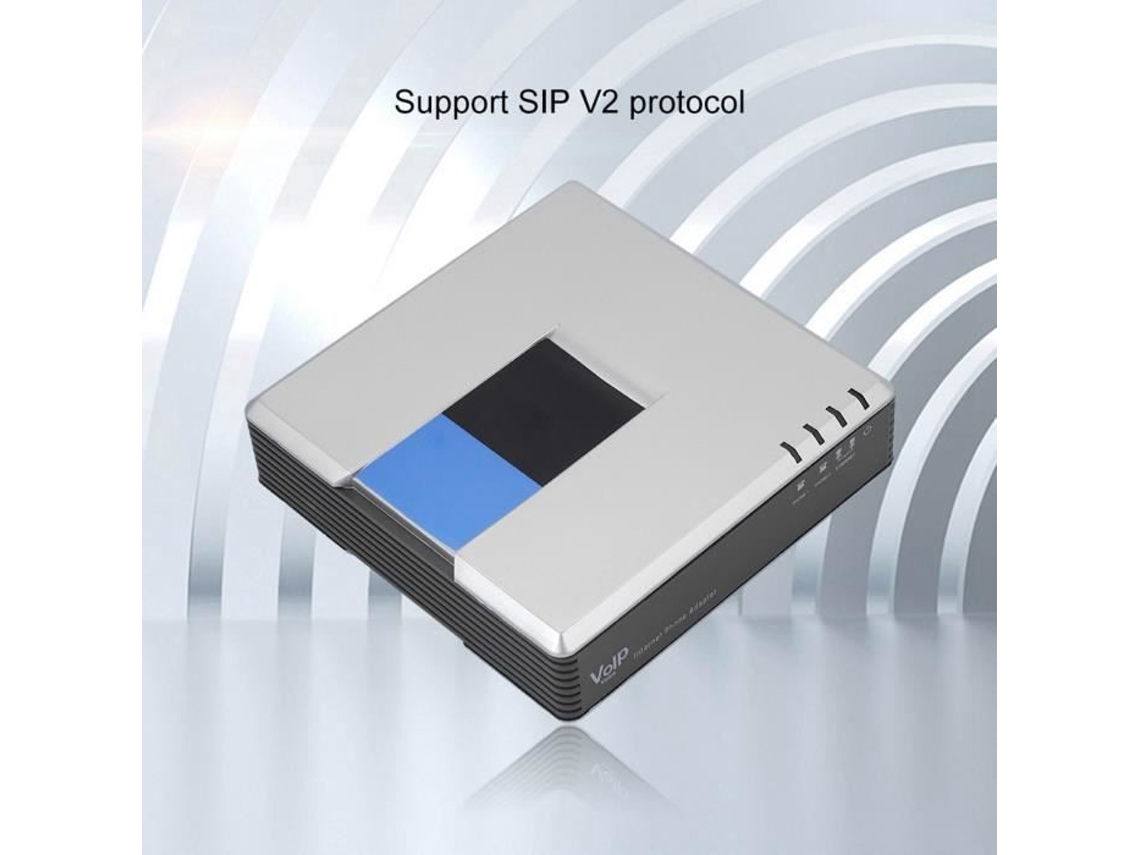 HURRISE Pap2T 2 Portas Sip Rj45 Cabo Desbloqueado Adaptador de Telefone de Internet Voip