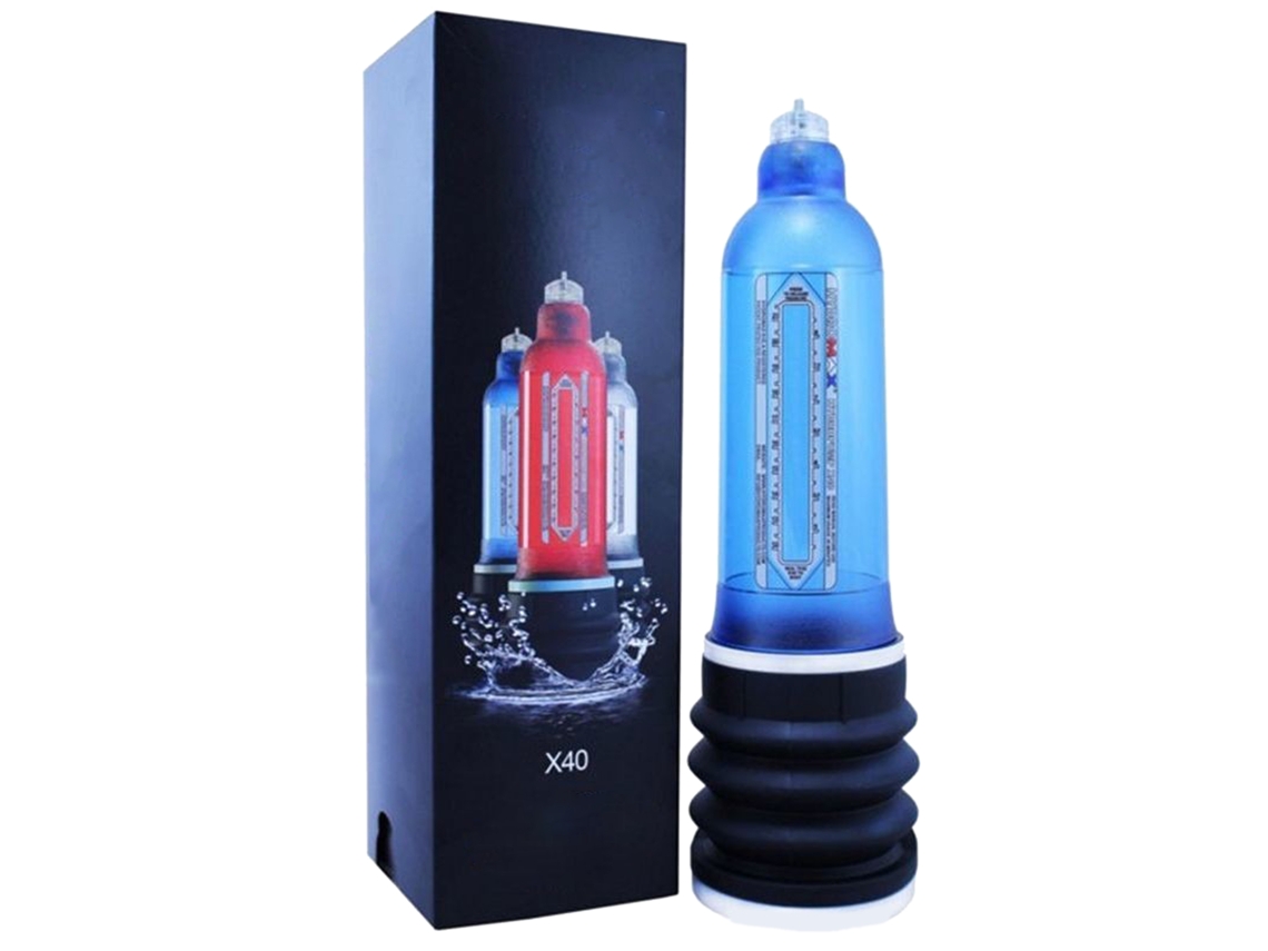 Bomba De Água Para Pene Profesional X40 Azul Entrenador De Bomba De Vacío Para Erección 3.7 X 9.8in
