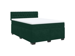 Cama com Molas/colchão 140x190 Cm Veludo Verde escuro MAISON EXCLUSIVE