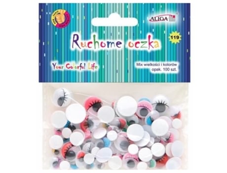 Olhos Móveis Brancos Para Artesanato Diy, Pacote Com 100 Unidades Aliga