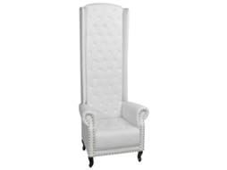 Vidaxl Poltrona De Costas Altas Couro Artificial Branco