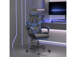 Vidaxl Cadeira Gaming C/ Apoio Para Pés Couro Artificial Preto E Azul