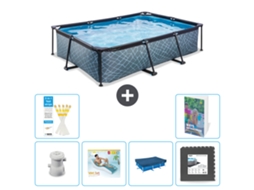 Piscina EXIT Retangular Efeito Pedra 300x200x65 Cm 5 peças