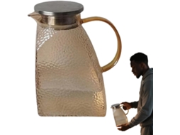 Jarra De Vidro Para Água | Bule Com Acabamento Martelado | Jarra Grande De 1500 Ml Para Geladeira, B Gokoco