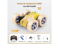 Carro Dinossauro Explosivo 2.4g 5wd De Alta Velocidade Com Drift Em Dupla Face E Luzes De Led, Brinquedo De Controle Remoto Mdug (amarelo)