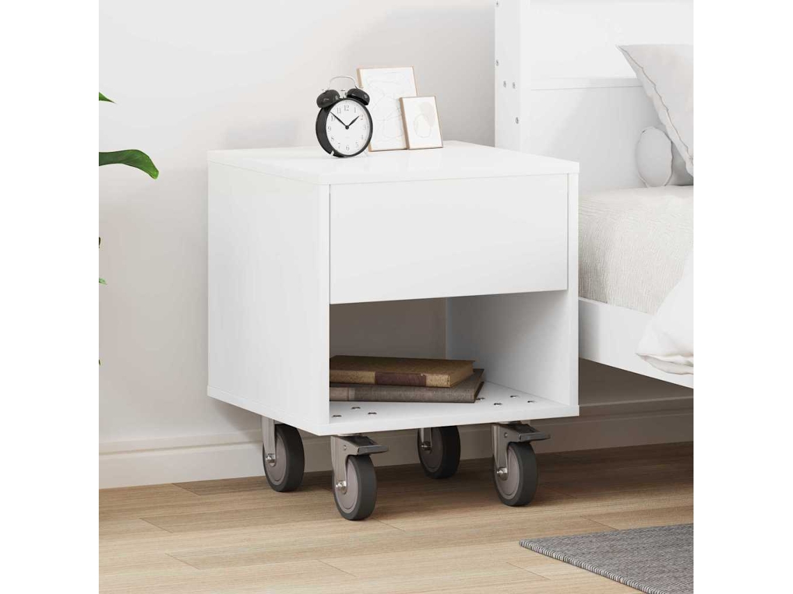 Vidaxl Mesa-de-cabeceira Branco 40,5 X 40 X 48 Cm Derivados De Madeira