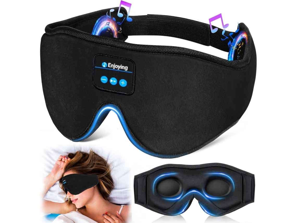 Fones de Ouvido Bluetooth para Dormir, Sem Fio, e Máscara para os Olhos, com Música AQUAFORGE
