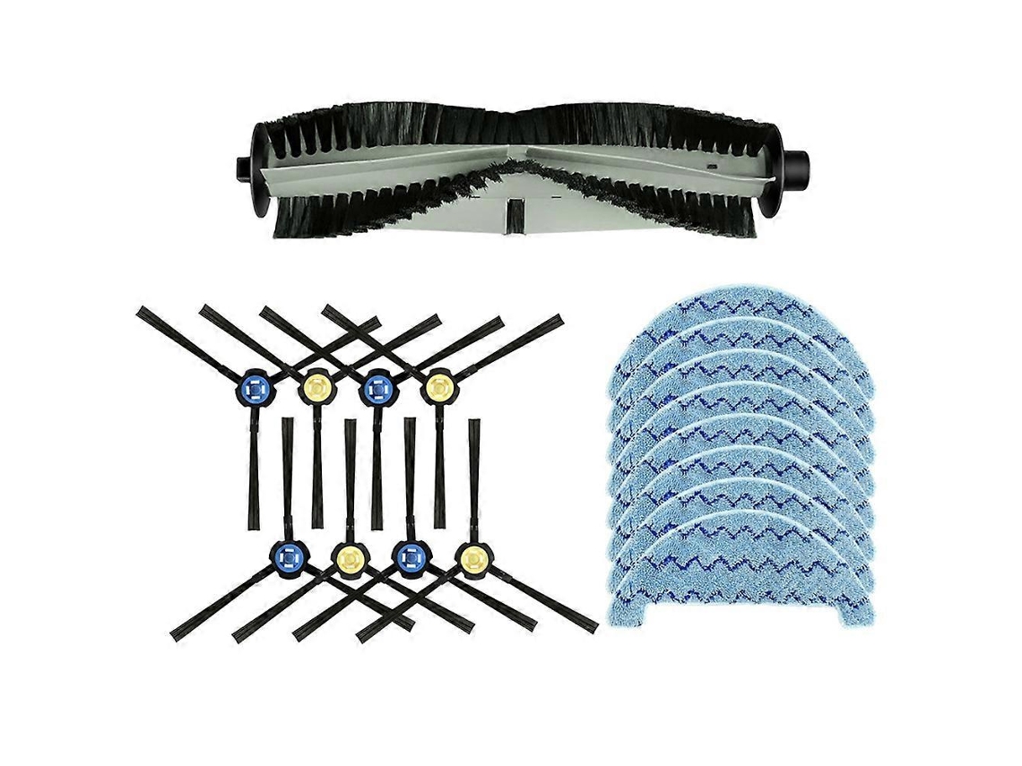 Conjunto De 17 Peças De Peças Sobressalentes Para Aspirador Robô Zaco A10: Escova Principal, Escova Lateral, Panos De Limpeza.