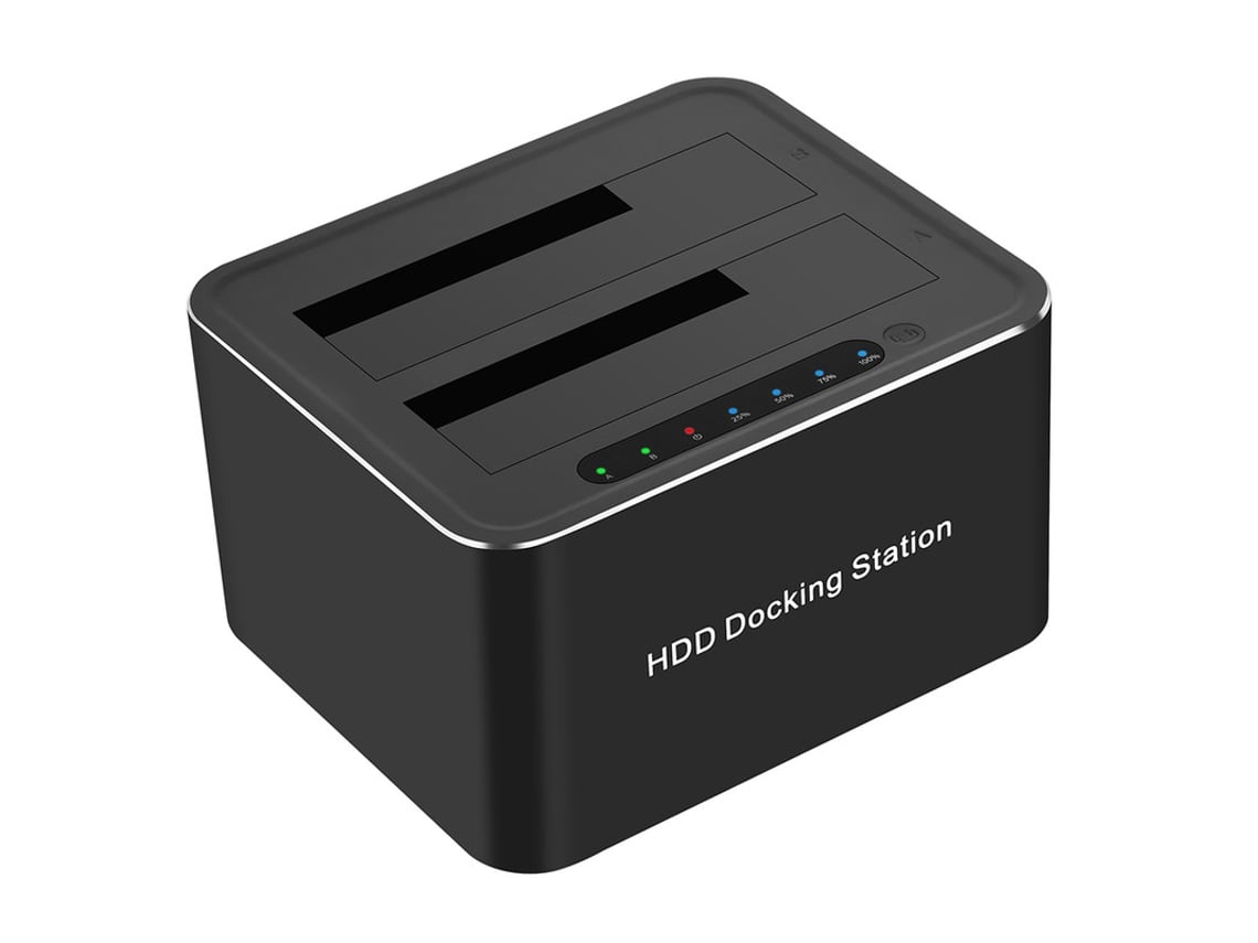 Estação De Ancoragem Bestvite Usb 3.0 Para Sata 2 Para 2.5/3.5 Hdd Ssd Suporte Offline Clone Dual Hdd Enclosure Preto