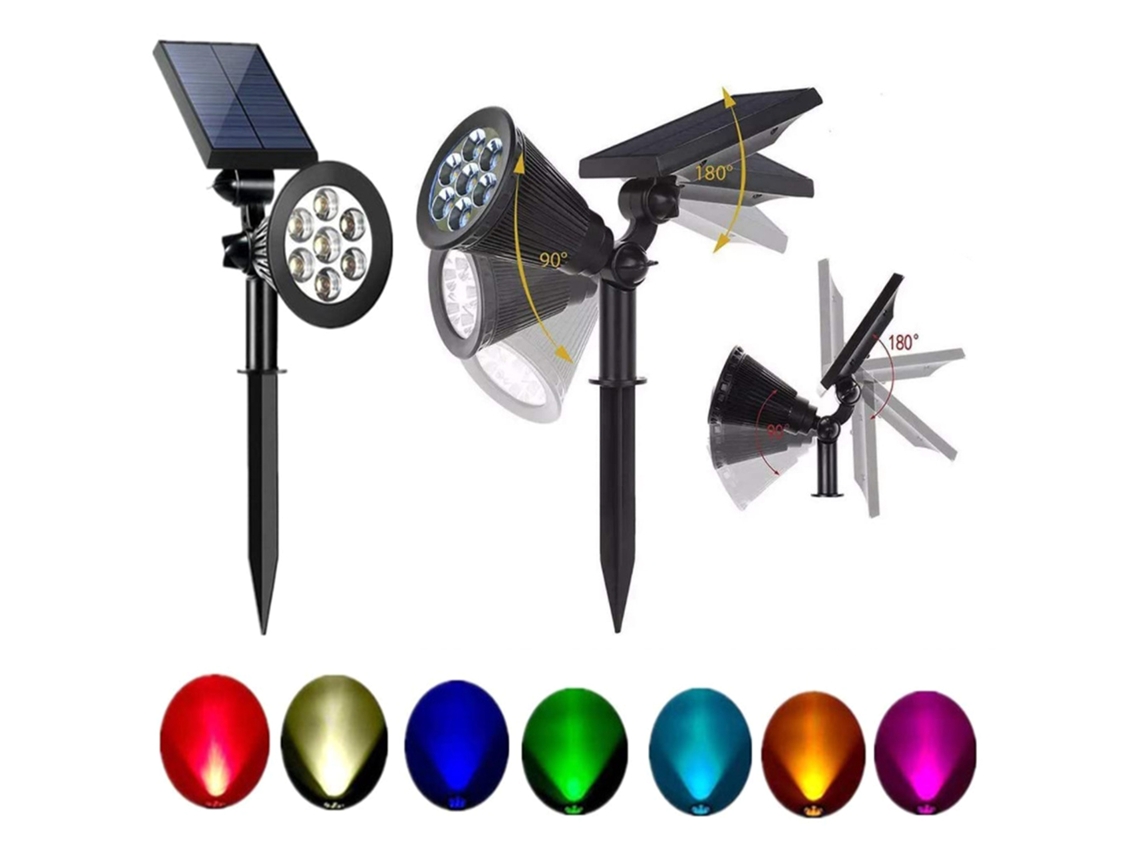 2026 lâmpada Solar Externa 7leds com Controle de Luz e 3 Níveis de Brilho Ip55