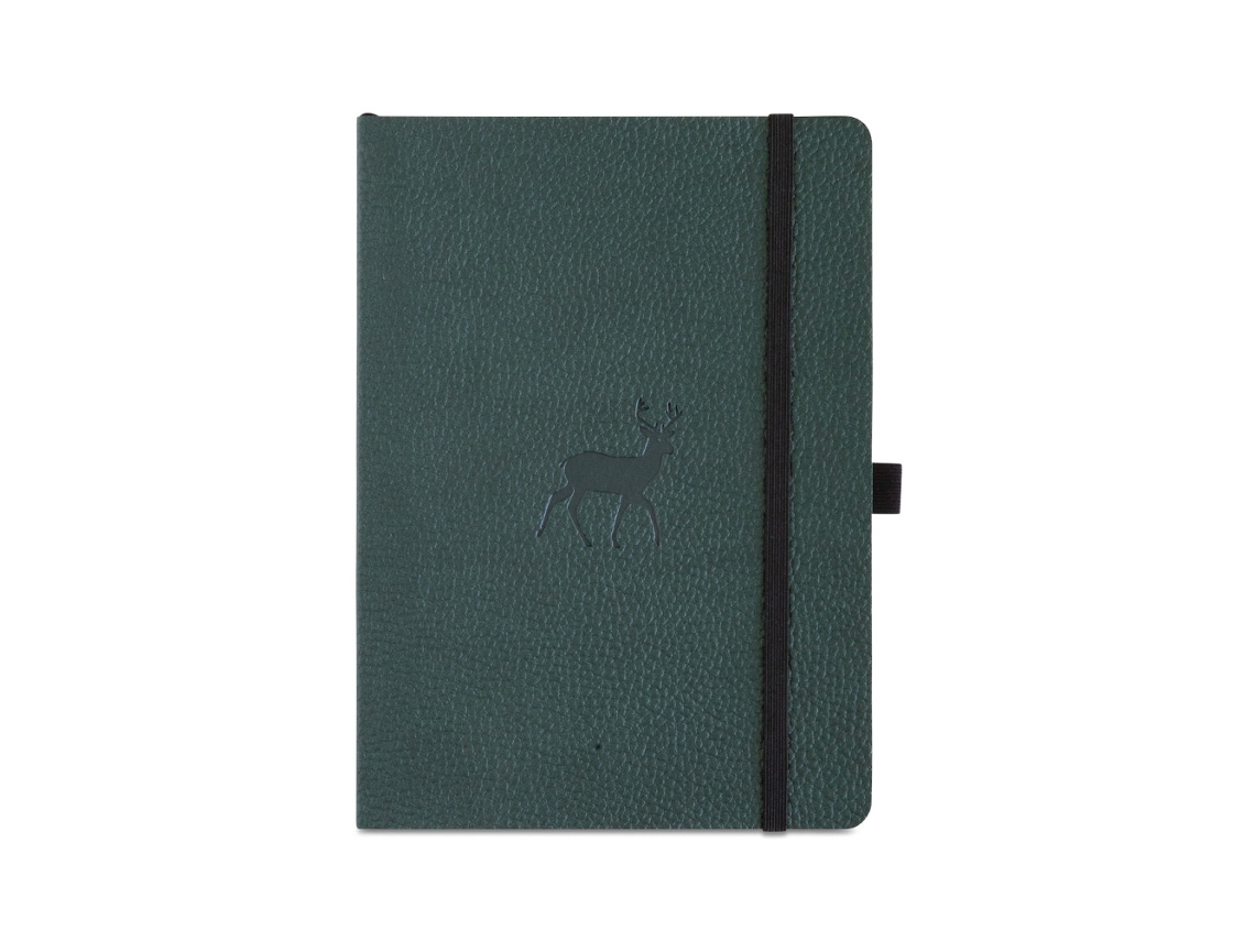 Caderno Vida Selvagem Com Capa Flexível, Tamanho A5, Pontilhado, Veado Verde