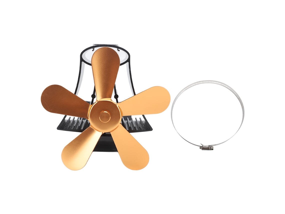 Ventilador De Parede Magnético Para Fogão A Lenha Dourado