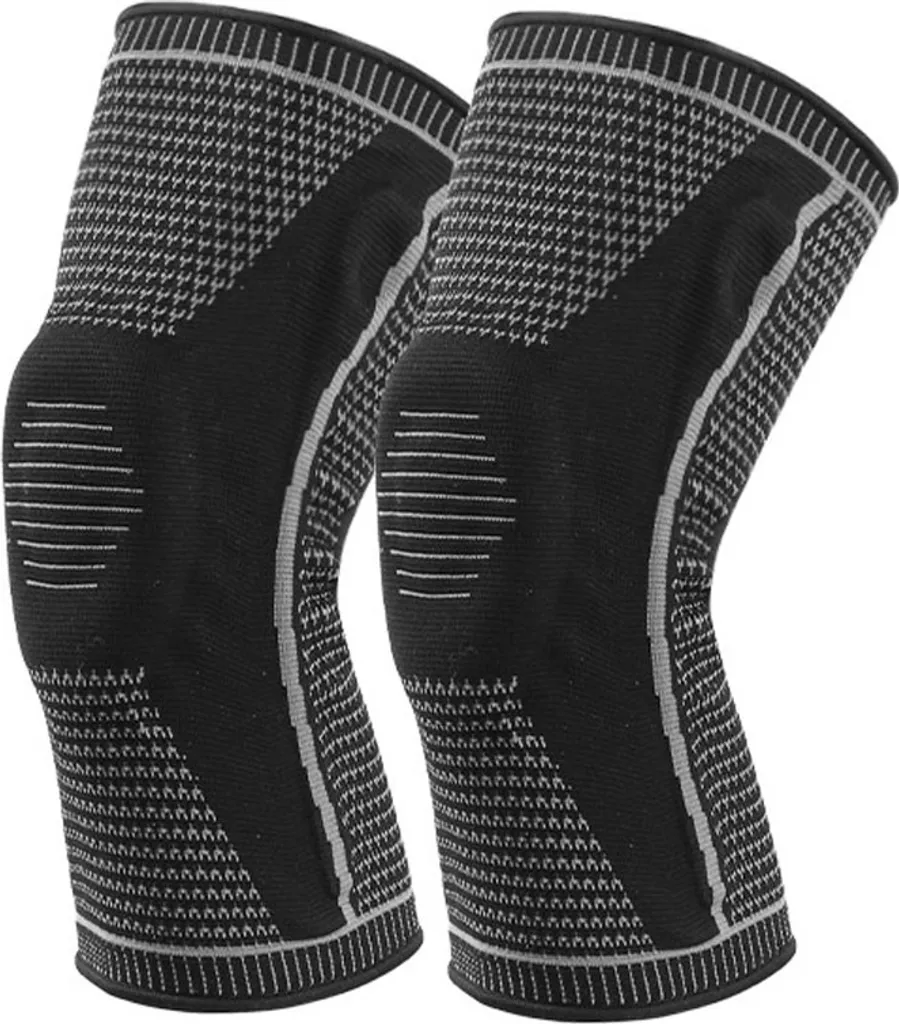 Joelheiras desportivas com suporte estável, estabilizadores laterais, para fitness e escalada, pretas, tamanho M AQUAFORGE
