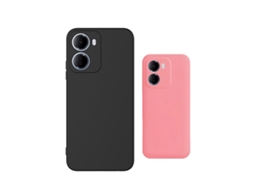 Kit 2x Capa Proteção Silicone Gift4me Para Xiaomi Redmi 15a 5g - Preto / Rosa