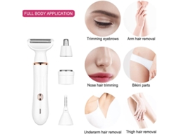 Lurelia Kit Depilatório Feminino Recarregável, Axilas, Pernas, Nariz, Sobrancelhas