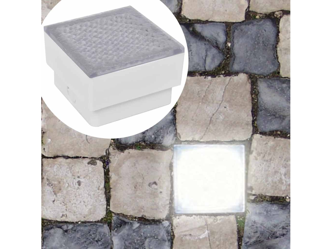 Vidaxl Luzes Led De Encastrar No Chão 12 Pcs 100x100x68 Mm