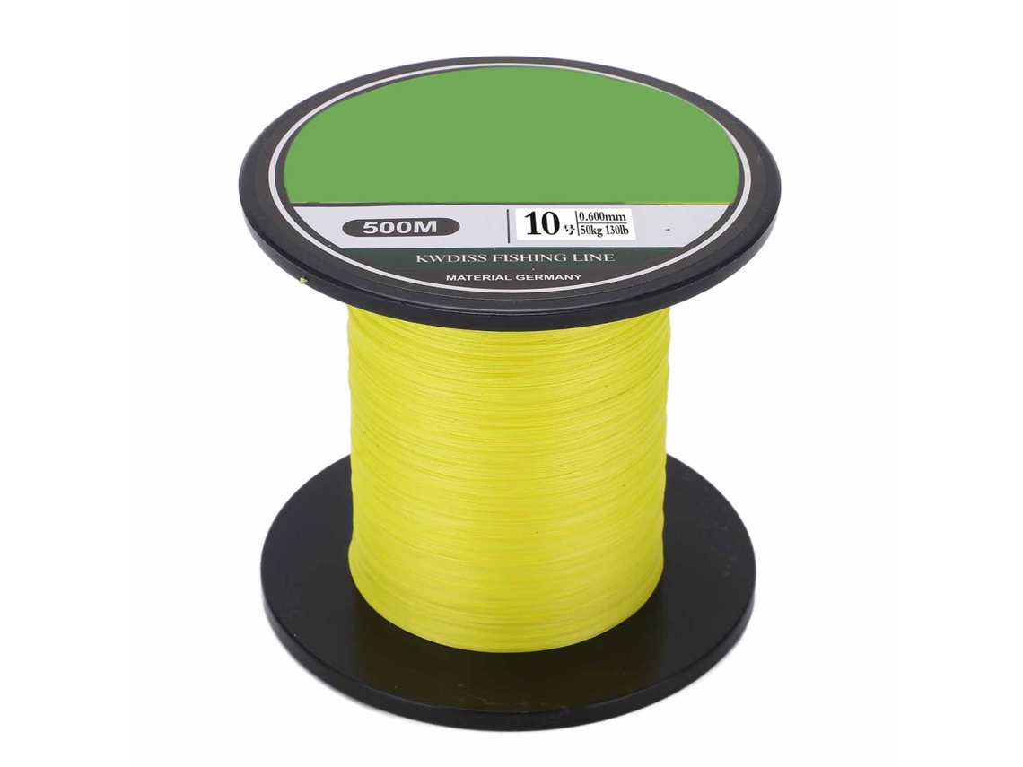Rebe Linha de Pesca Trançada 8 Fios 500m PE Ultra Forte Amarelo | S/MARCA