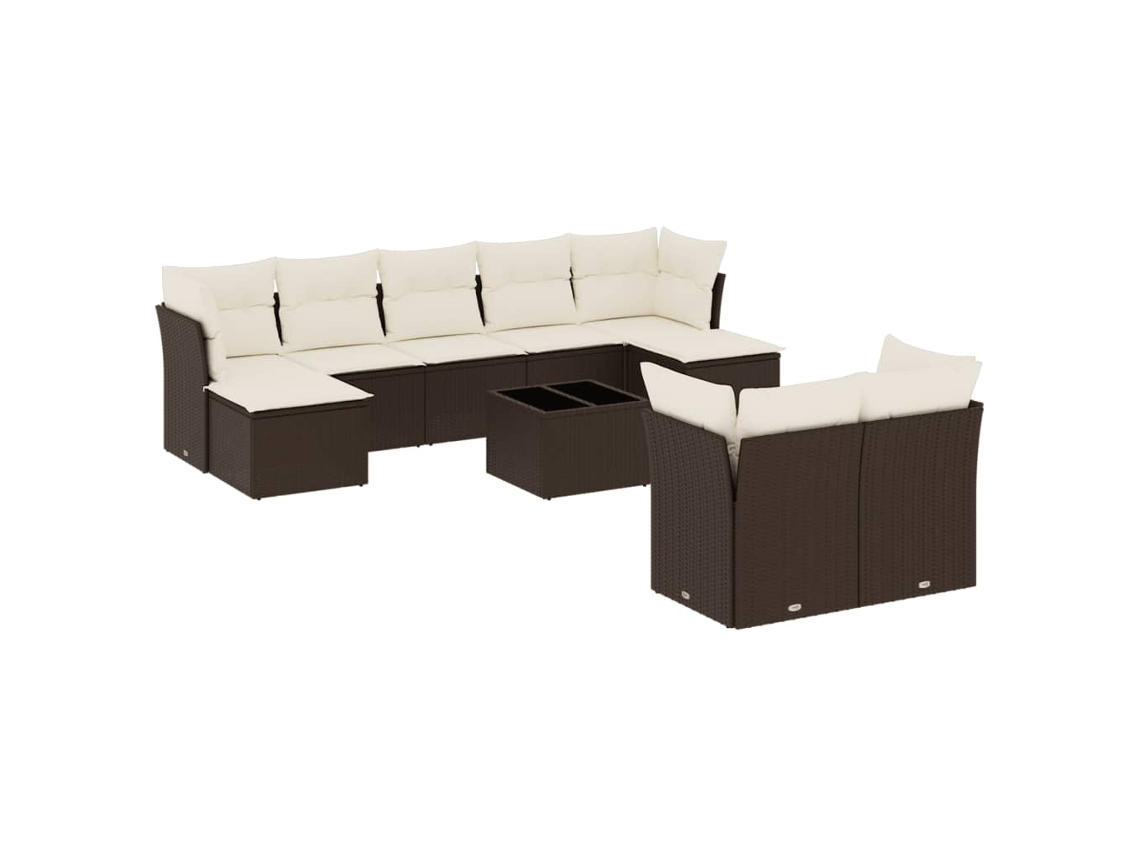 Garden Sofa Set, Garden Sofa Sets Vidaxl Marrom Rattan / Vime (n/a)