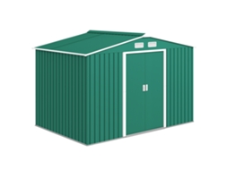 Galpão 4,9m² 277x195x192cm Portas Deslizantes Base Reforçada Verde