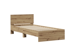 Conjunto 1 Estrutura De Cama Com Cabeceira Vidaxl Castanho Derivados De Madeira (90 X 200 Cm)