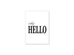 Quadro decorativo com a palavra inglesa "hello", ideal para mesas, residências e decoração comercial.