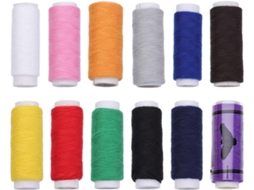 Pacote Com 120 Carretéis De Linha De Poliéster Multicolorida Para Máquinas De Costura Manuais.