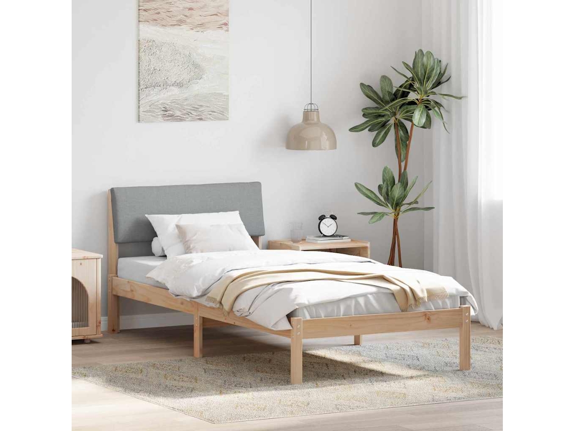 Vidaxl Estrutura Da Cama Marrom E Cinza Claro 100 X 200 Cm