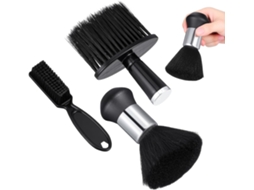 Conjunto De 3 Escovas De Limpeza Portáteis De Plástico Preto Para Cabeleireiro.