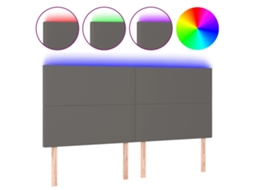 Led Headboard, Led Headboards Vidaxl Cinzeto Couro Artificial (200 X 5 X 118/128 Cm)
