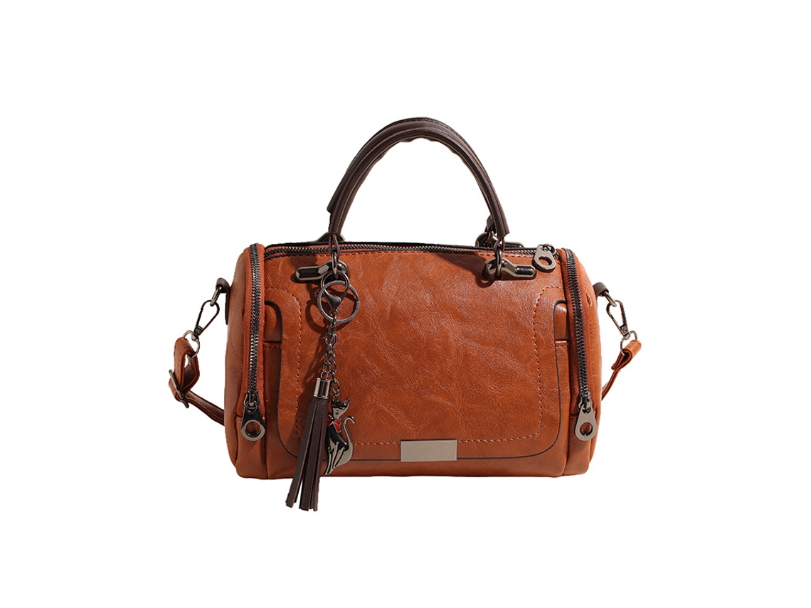 Mala De Senhora - Mala De Ombro - Alça Ajustável - Ombro E Crossbody - Pele Pu Macia - Impermeável - Vintage - Castanho