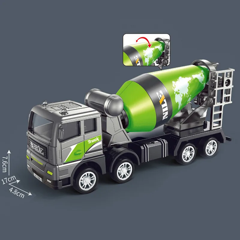 (caminhão Betoneira) Brinquedo De Simulação De Engenharia Em Liga Metálica Na Escala 1:60