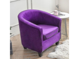 Funda Para Sillón De Salón Tela Elástica Protectora De Poliéster Color Sólido Morado