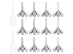 Conjunto De 10 Funis Laboratório Pequenos, Em Alumínio E Plástico, Com Mini Pipeta, Ideais Para Transferir Líquidos E