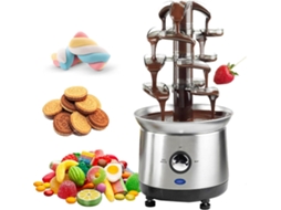 Fonte De Chocolate Elétrica De 4 Níveis Com Controle Duplo De Temperatura Para Queijo E Molho Barbecue.