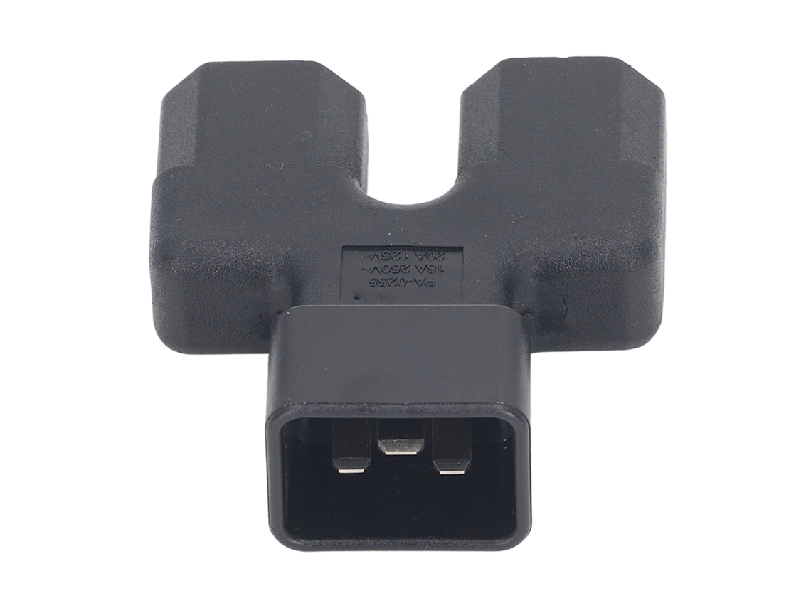 Adaptador de alimentação IEC320 C20 para Dois IEC320 C21 EOOCOO (C20 para divisor Y com Dois C21)