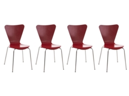 4x Cadeira de conferência Calisto vermelho CLP