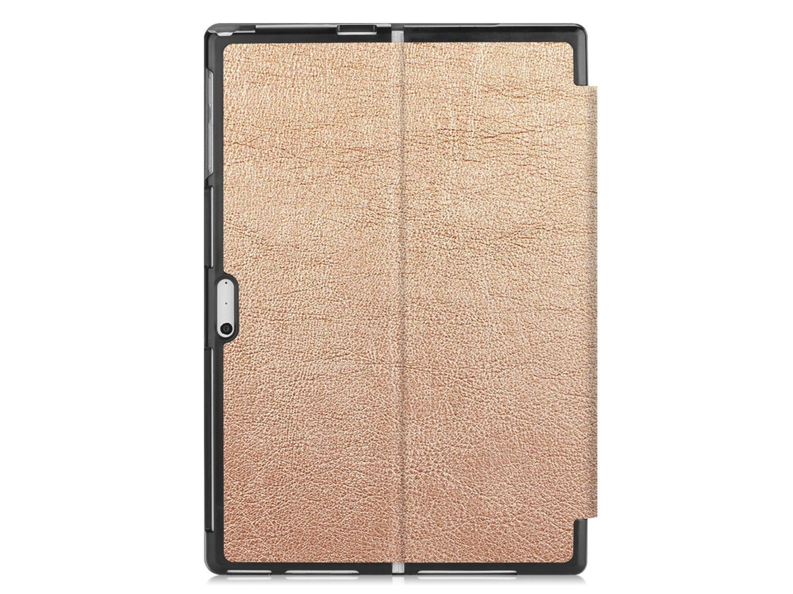 Capa Para Microsoft Surface Pro 4/5/6/7 Com Couro Pu, Suporte Ajustável, Ouro Rosa Elysve