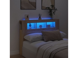 Cabecero con LED 140x18,5x103,5 Deriv. Madera de Roble Sonoma