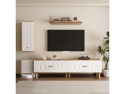 Conjunto de Móveis para Sala de Estar PAPRIKA com 3 Peças: Aparador Alto, Armários e Painel de Parede